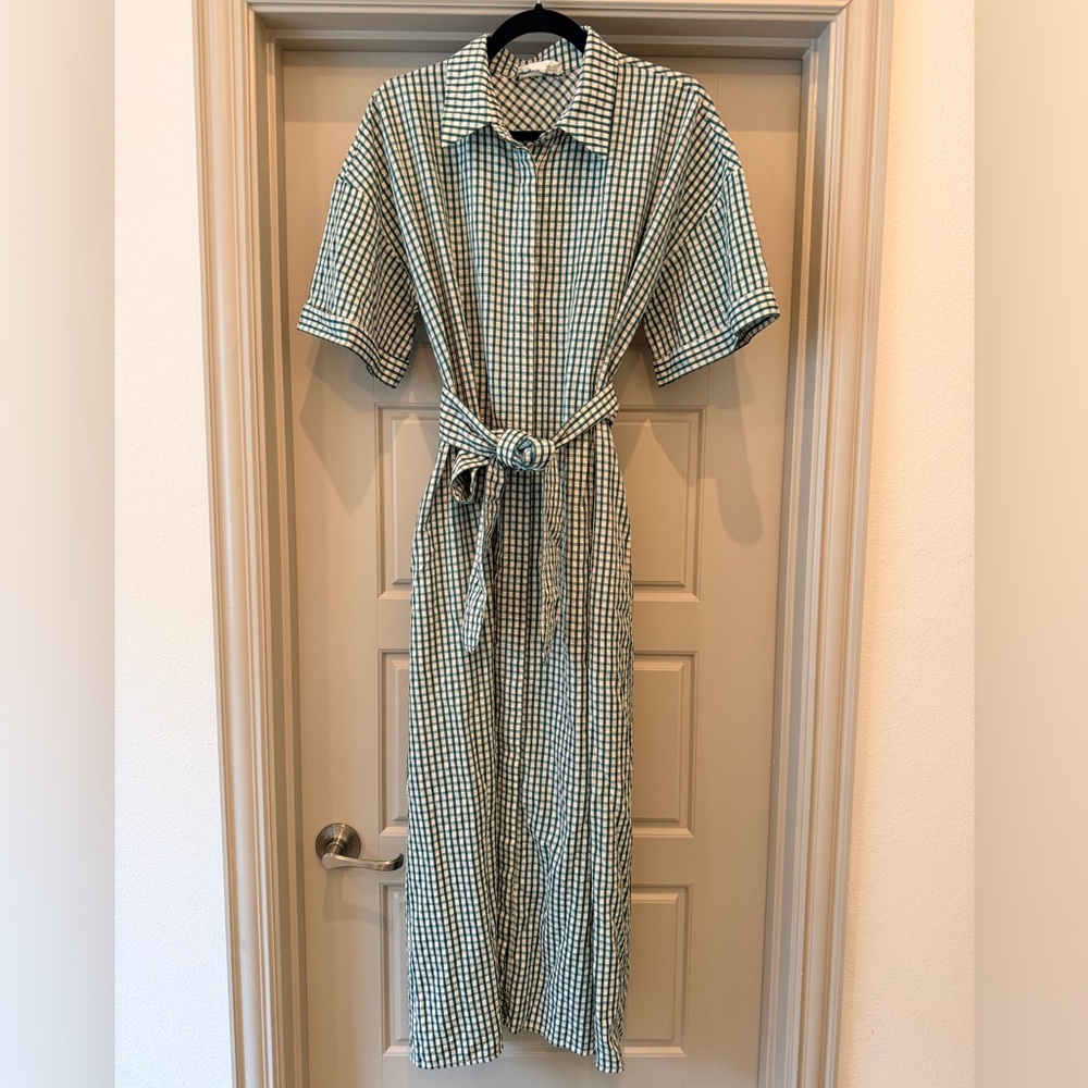 Tuckernuck / POMANDER PLACE Green & White Gingham Seersucker Zacara Dress